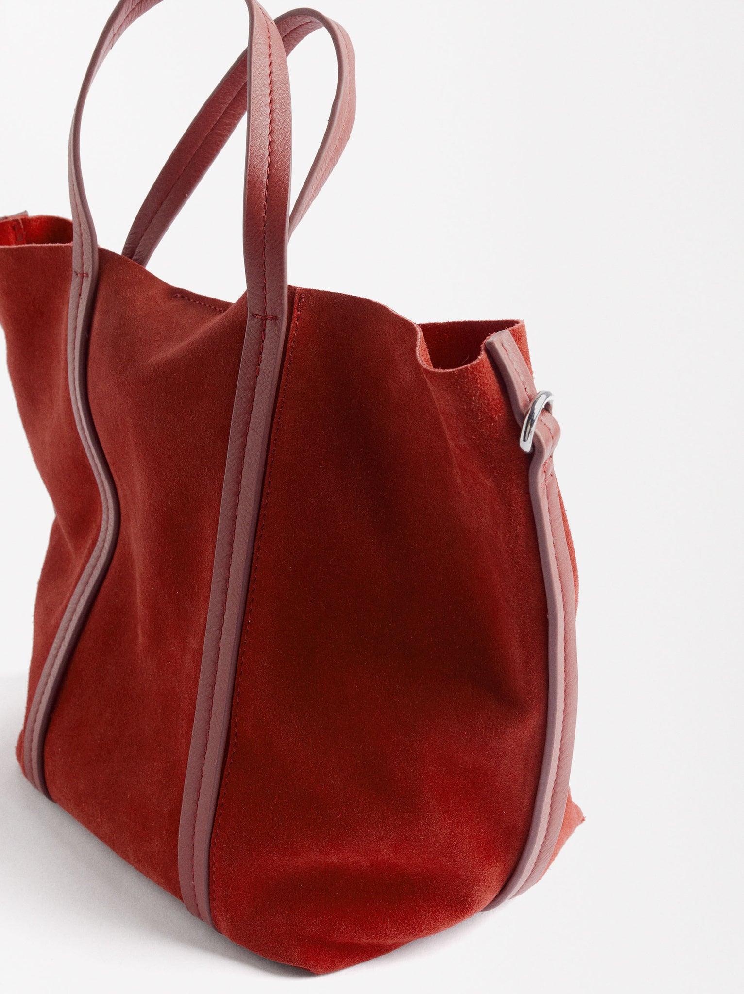 Leather Tote Bag With Removable Pouch