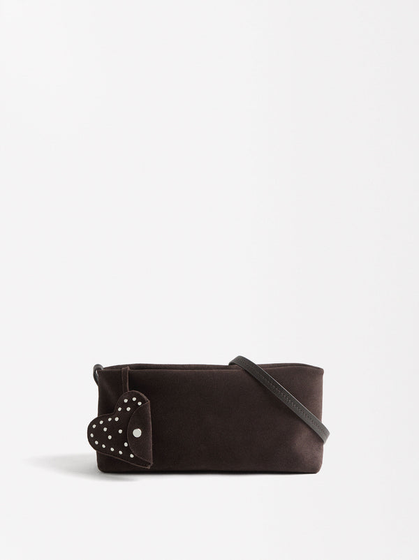 Leather Crossbody Bag With Heart