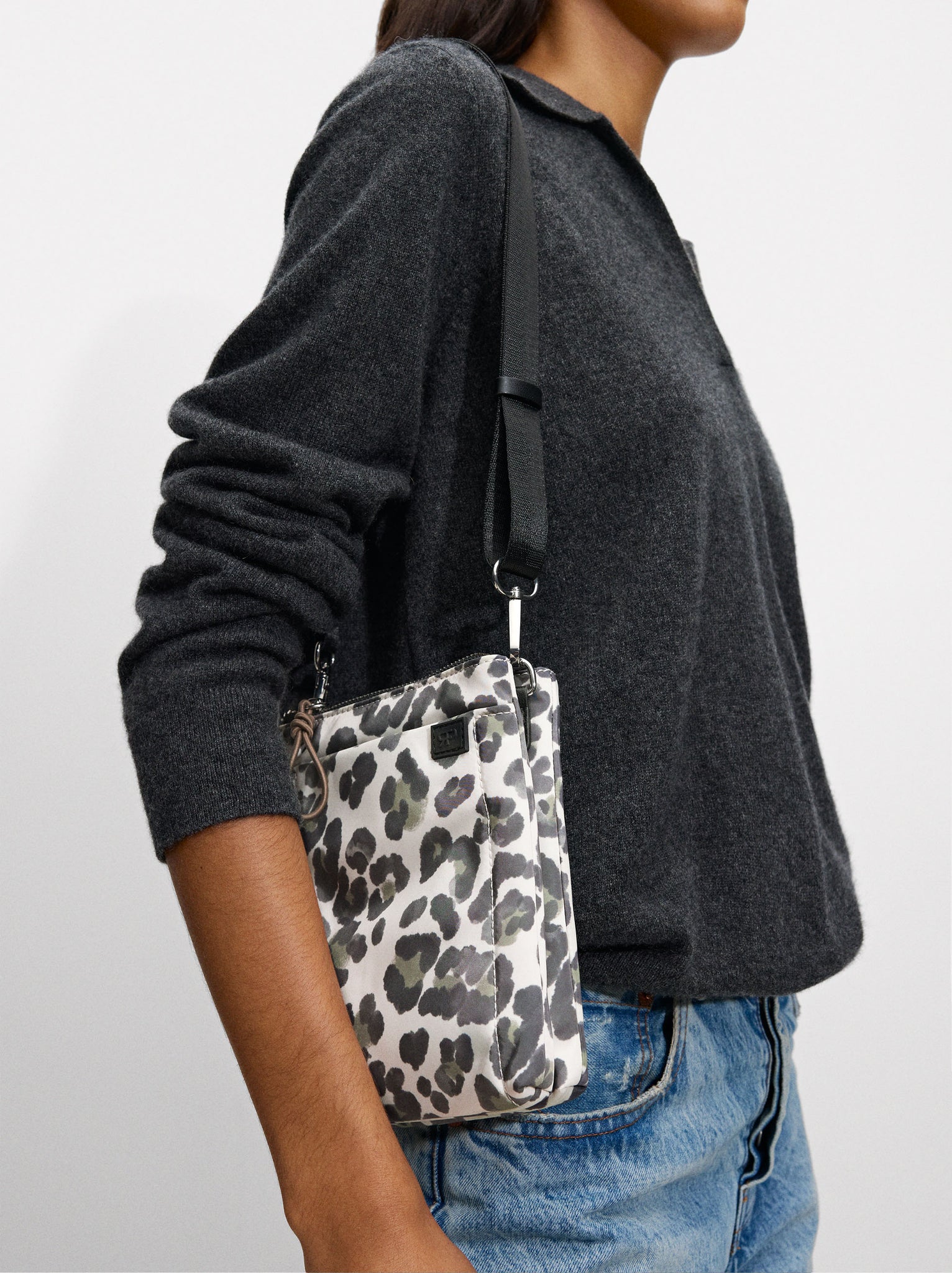 Printed Nylon Crossbody Bag