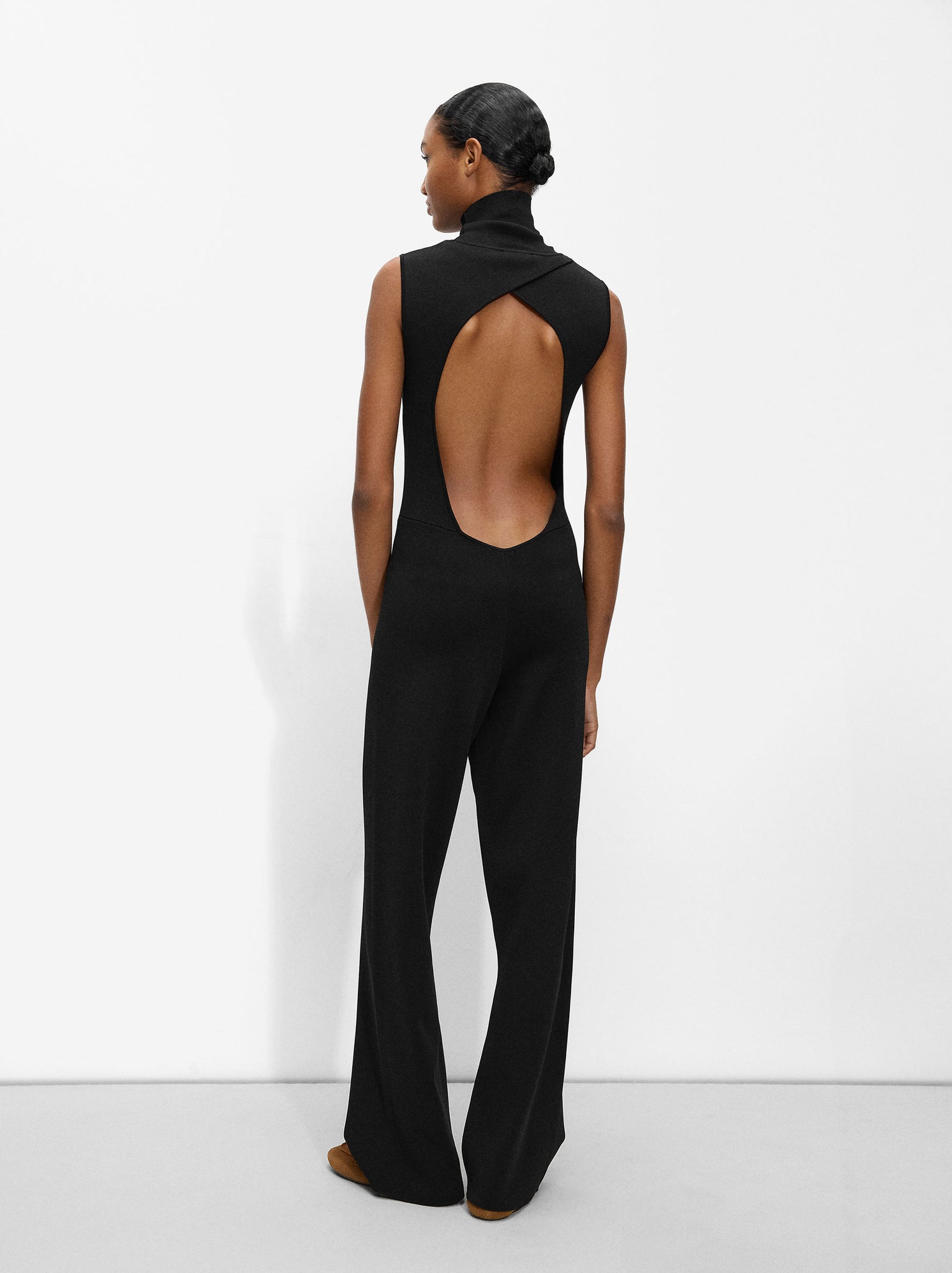 Knit Jumpsuit With High Neck