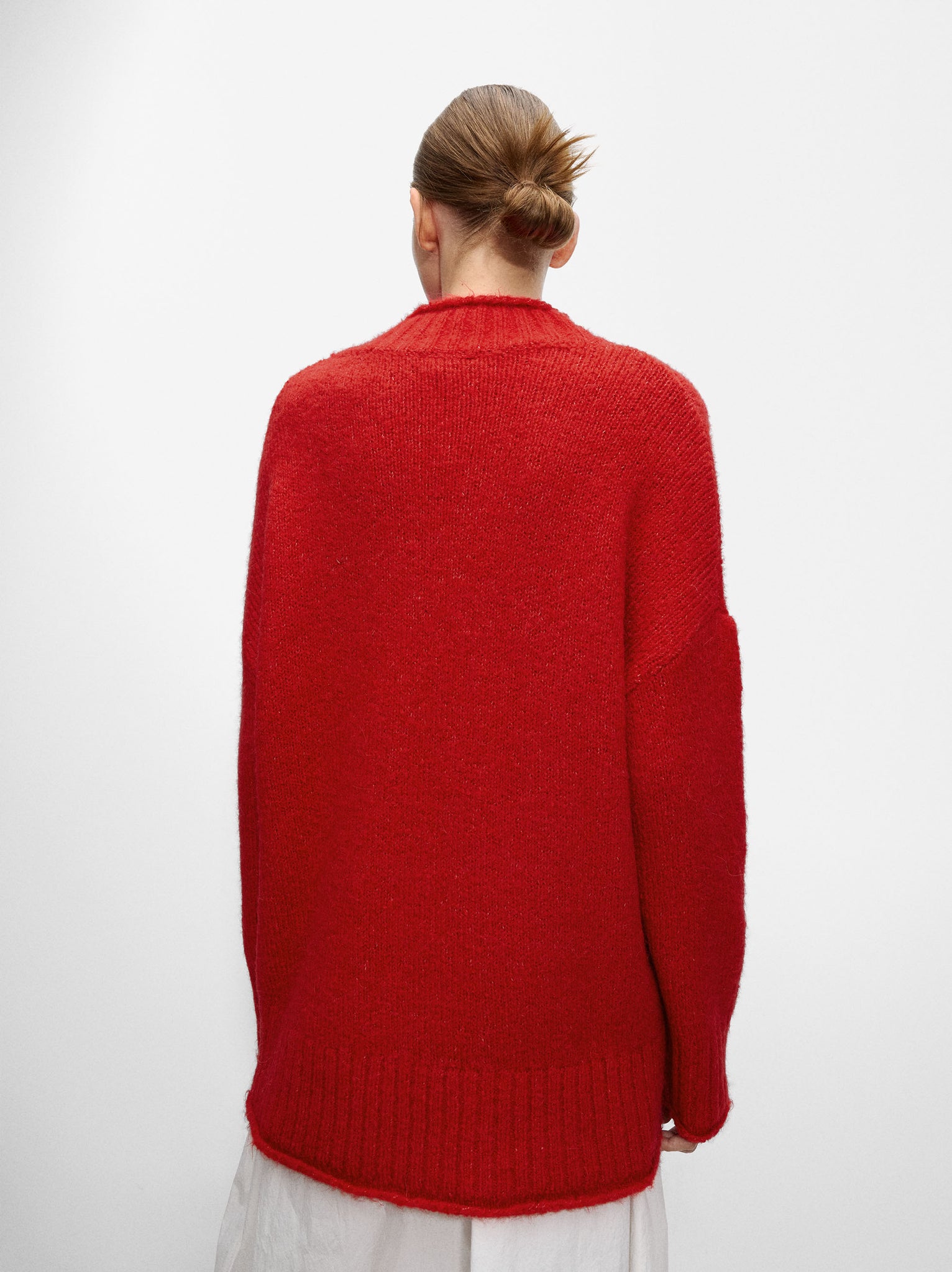 Wool Blend Sweater With Mock Neck