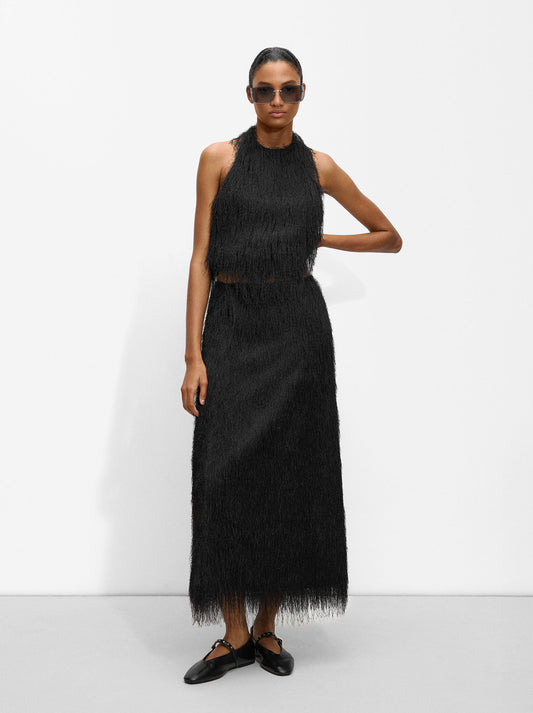 Long Skirt Fur Effect