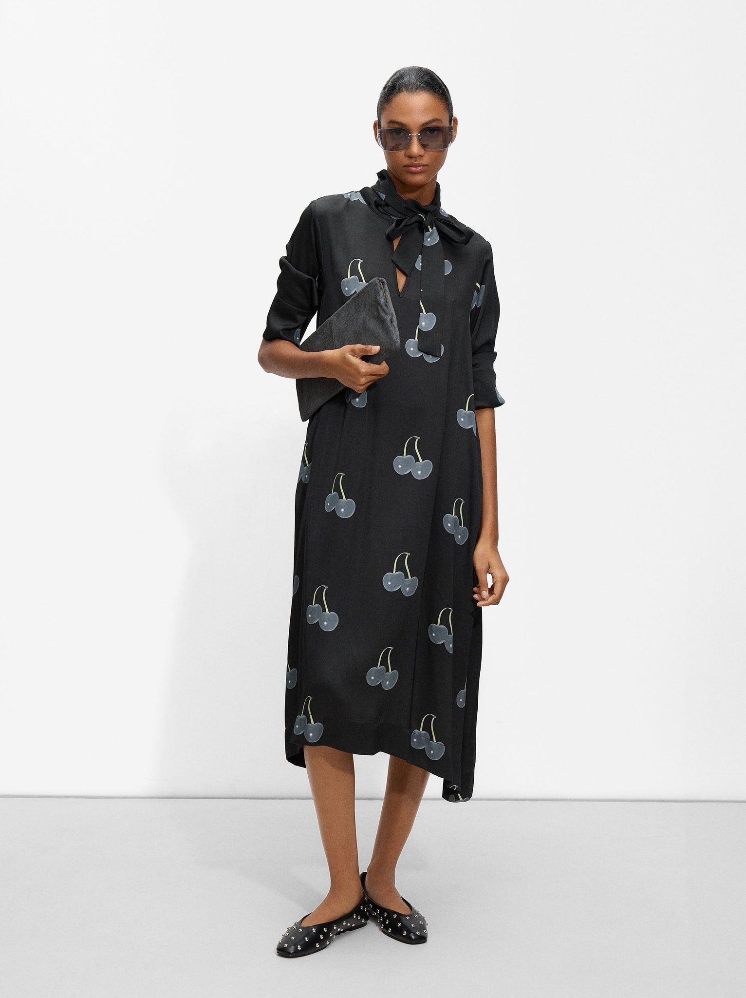 Long Dress Cherry Print