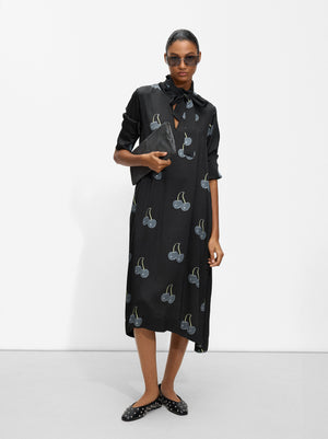 Long Dress Cherry Print
