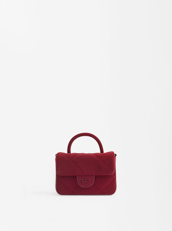 Velvety Effect Handbag