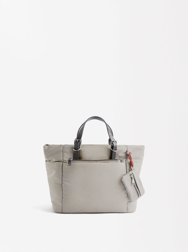 Nylon Tote Bag With Strap L