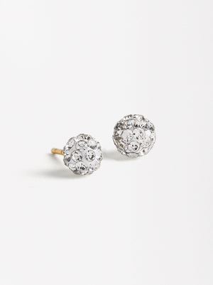 Set  Necklace And Earrings With Crystals - Stainless Steel