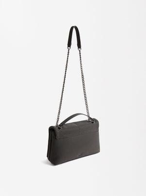 Velvet Effect Shoulder Bag