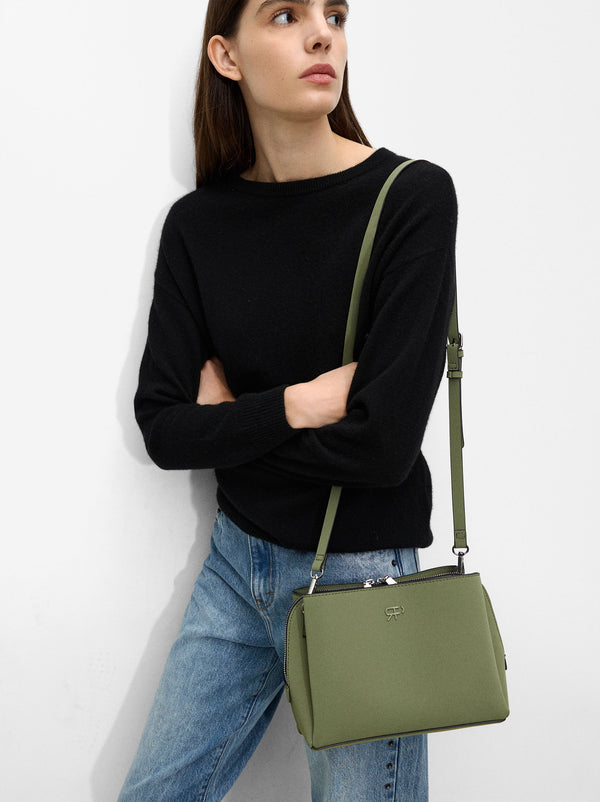 Velvet Effect Crossbody Bag