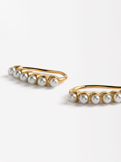 Earrings With Pearls - Stainless Steel