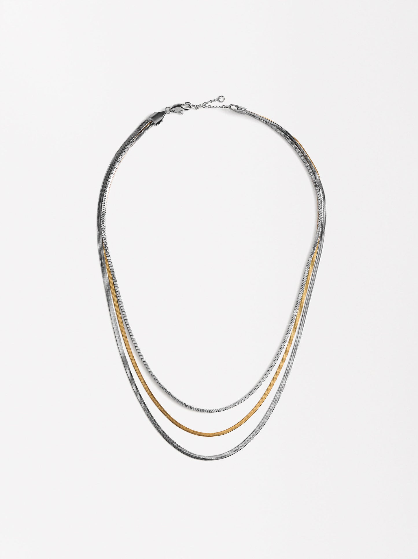 Triple Two-Tone Necklace - Stainless Steel