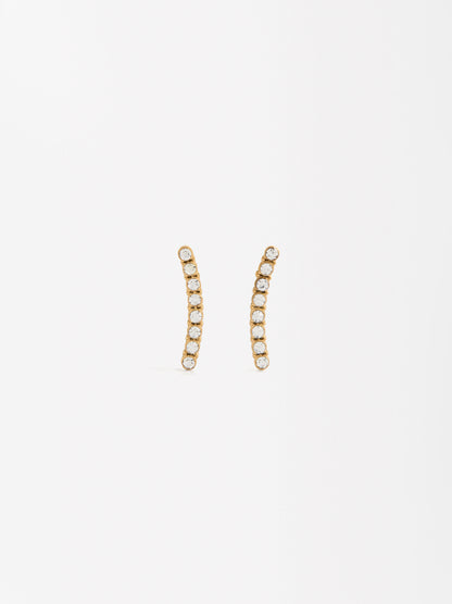 Earrings With Crystals - Stainless Steel
