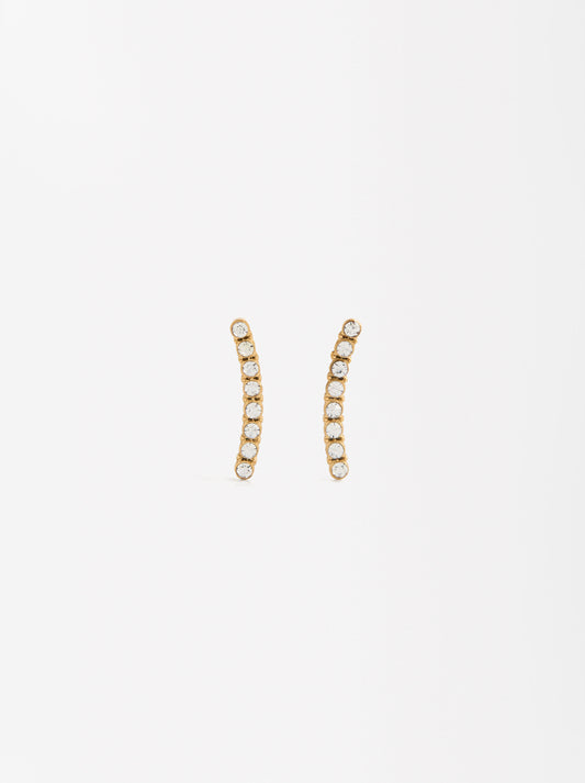 Earrings With Crystals - Stainless Steel