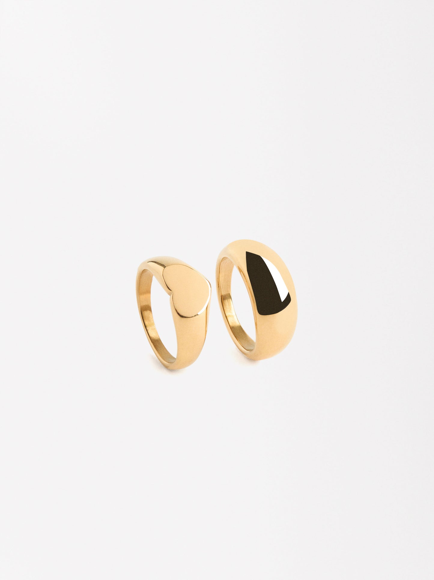 Heart Ring Set - Stainless Steel