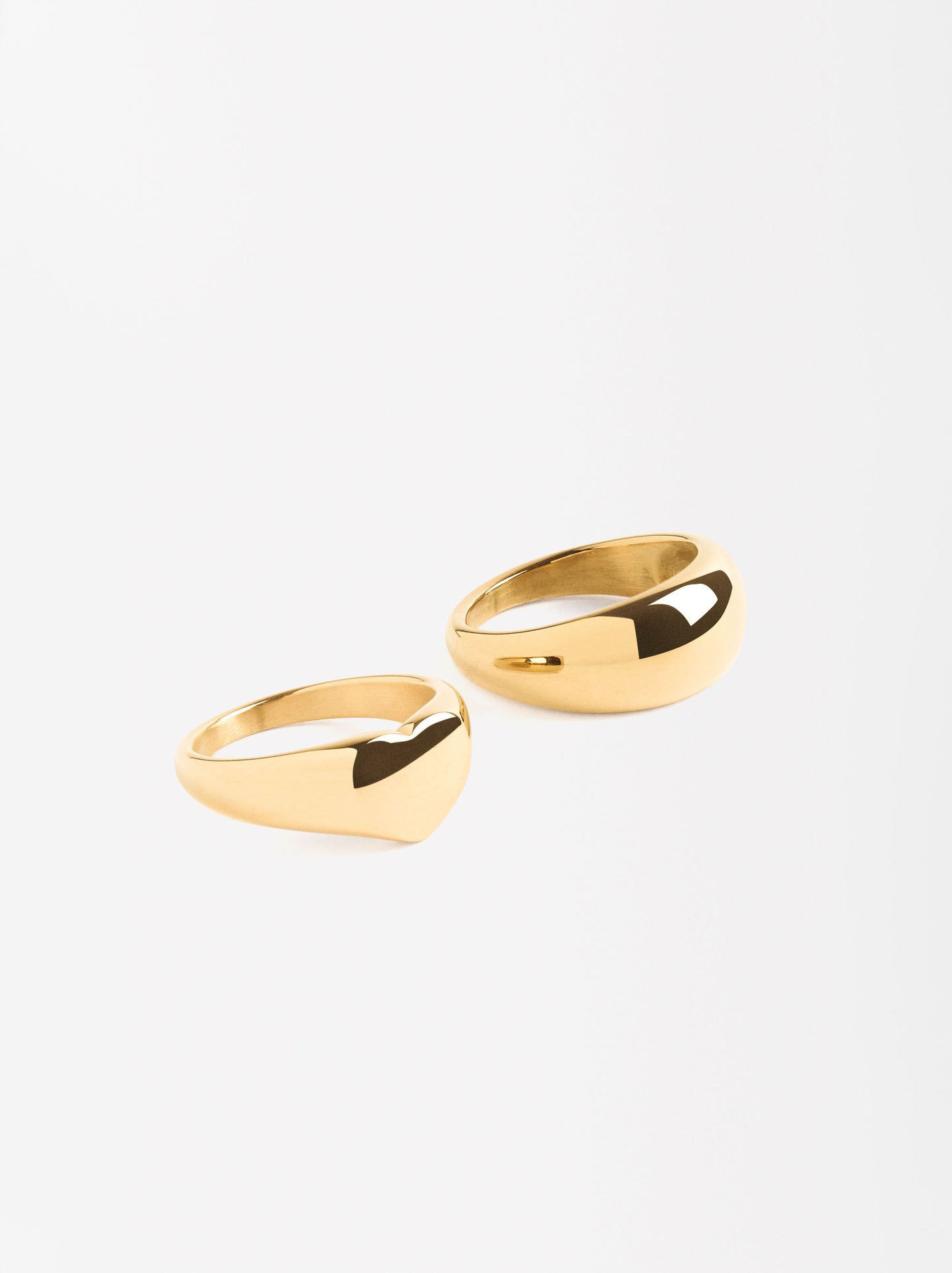 Heart Ring Set - Stainless Steel