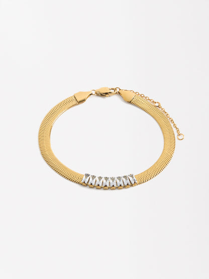 Bracelet With Crystals - Stainless Steel