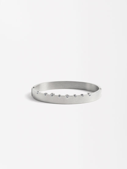 Rigid Bracelet With Crystals - Stainless Steel