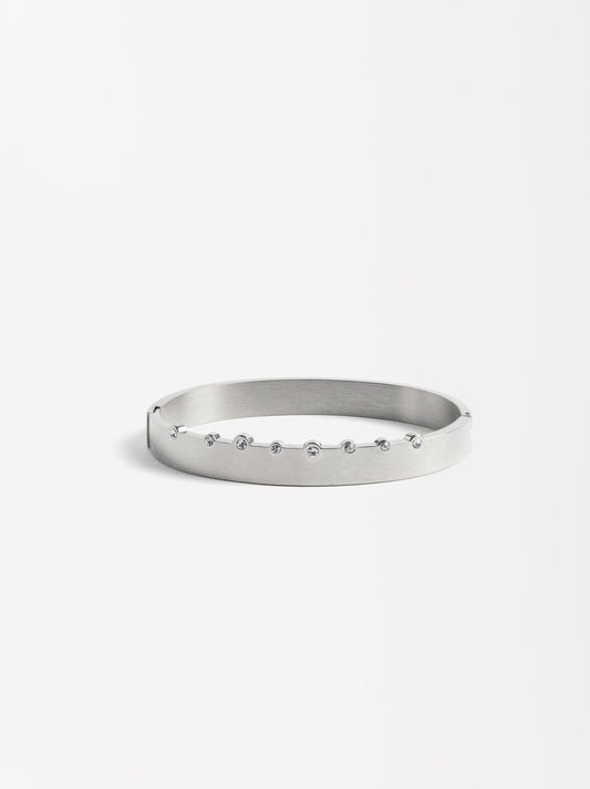 Rigid Bracelet With Crystals - Stainless Steel
