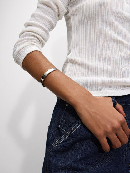 Rigid Bracelet With Crystals - Stainless Steel