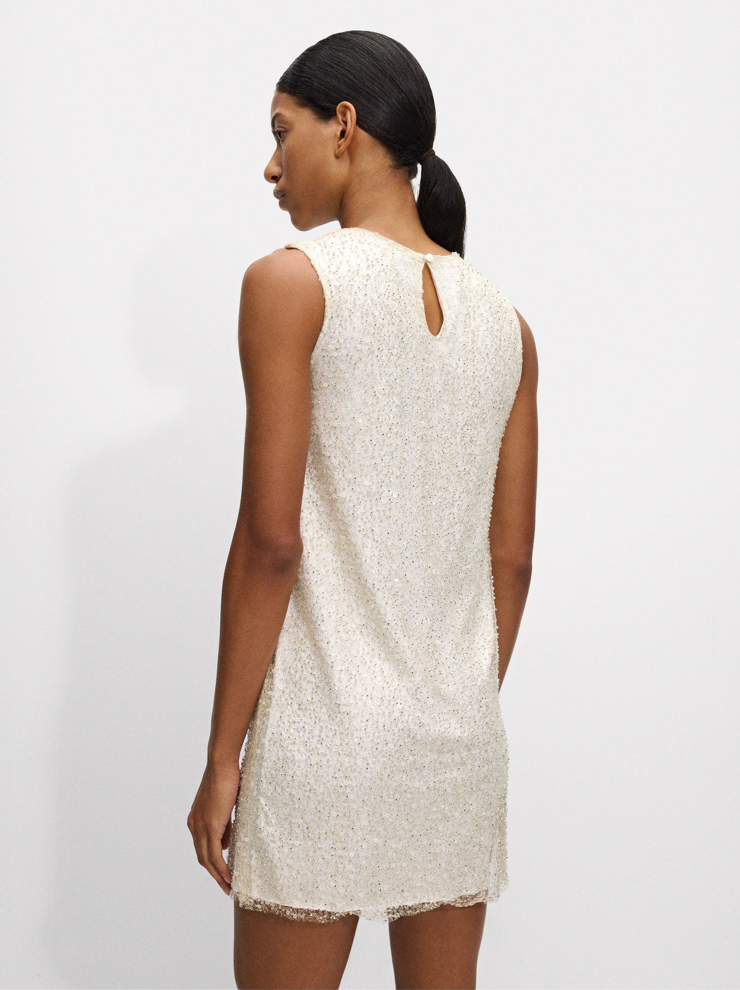 Short Dress With Sequins And Beads