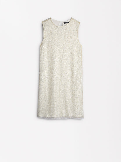 Short Dress With Sequins And Beads
