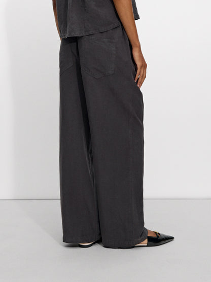 Fluid Pants With Linen