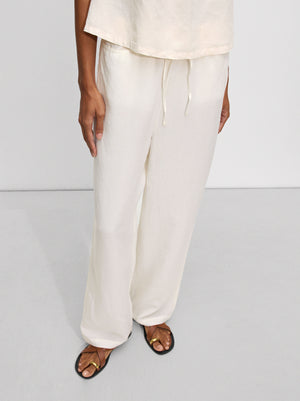 Fluid Pants With Linen