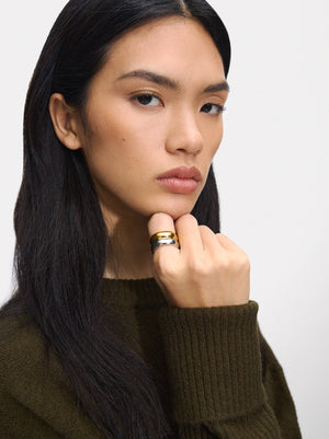 Bicolor Double Ring - Stainless Steel