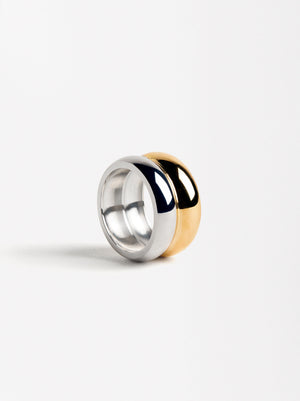 Bicolor Double Ring - Stainless Steel