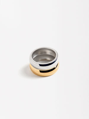 Bicolor Double Ring - Stainless Steel