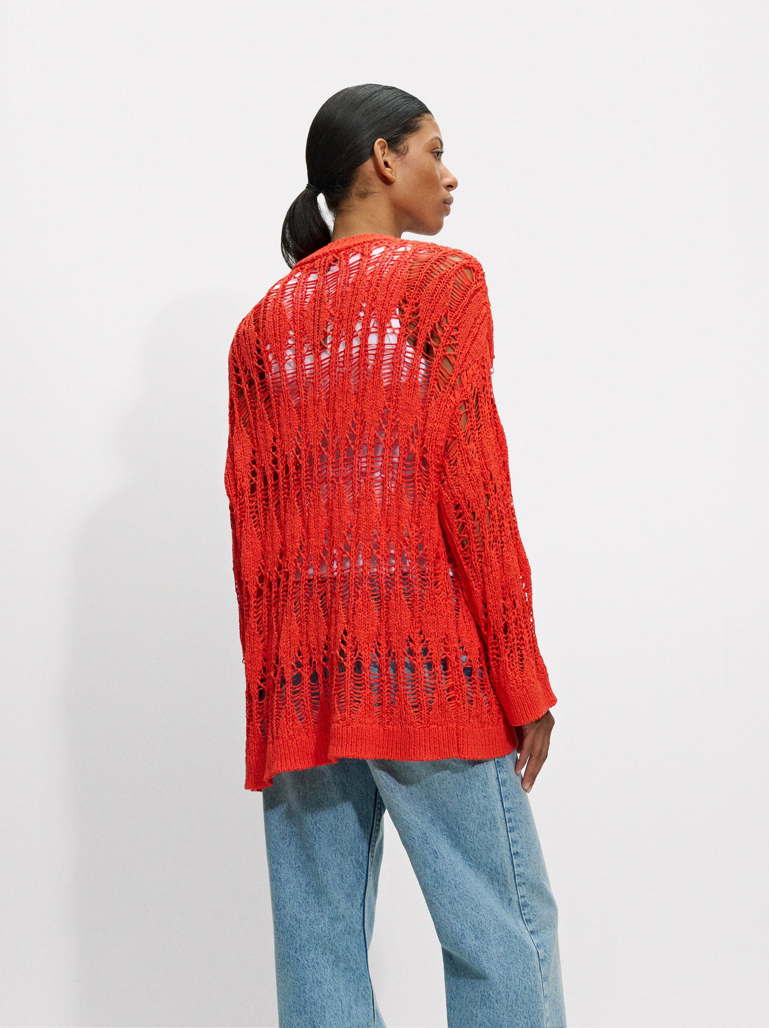 Open-Knitted Cardigan