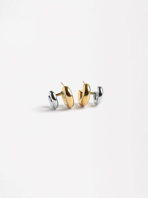 Bicolor Earrings Set - Stainless Steel