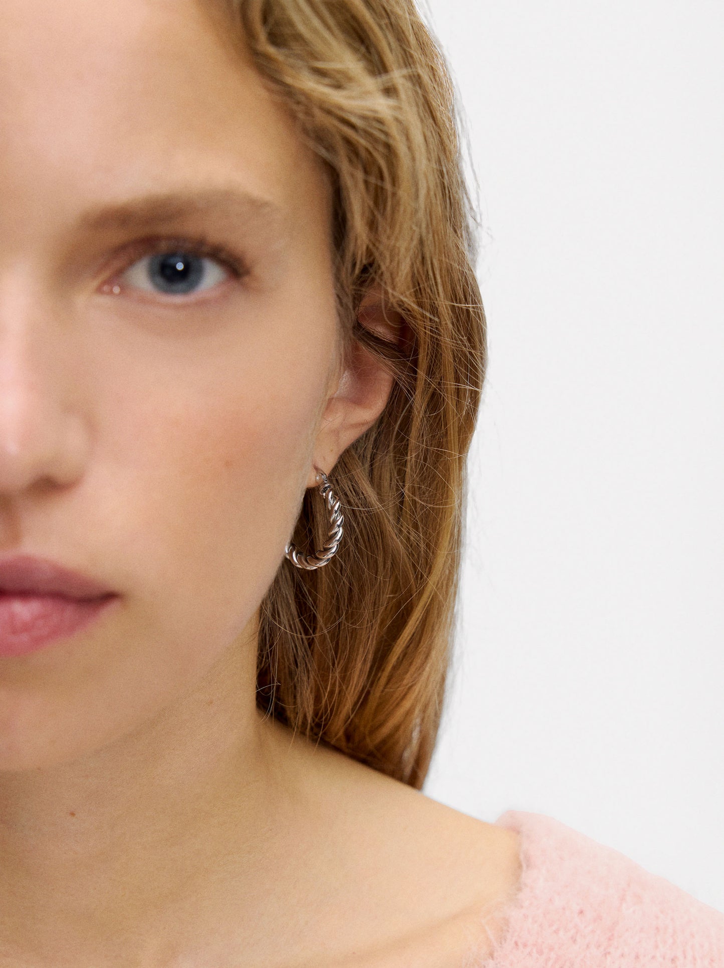 Medium Woven Hoops - Stainless Steel
