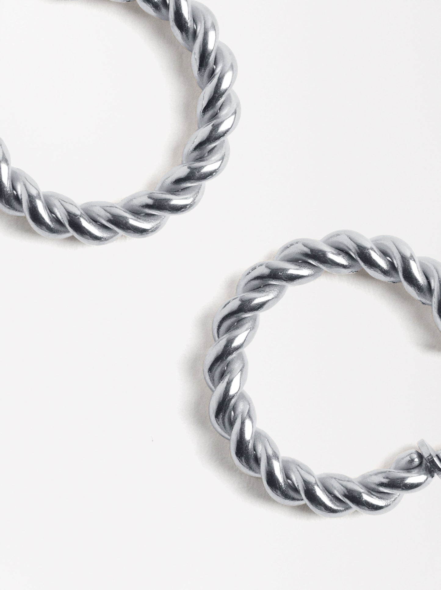 Medium Woven Hoops - Stainless Steel