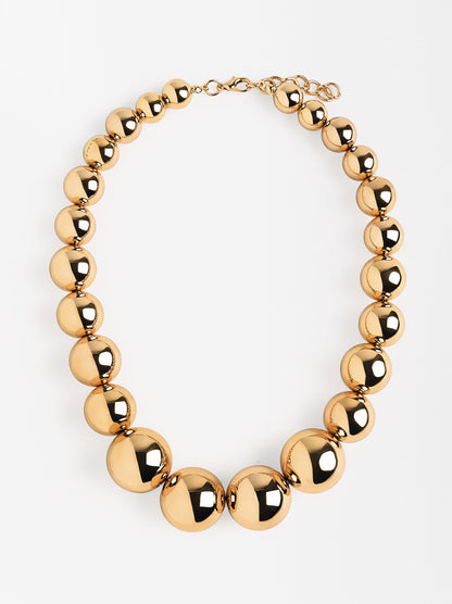 Short Necklace With Metallic Beads