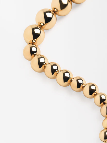 Short Necklace With Metallic Beads
