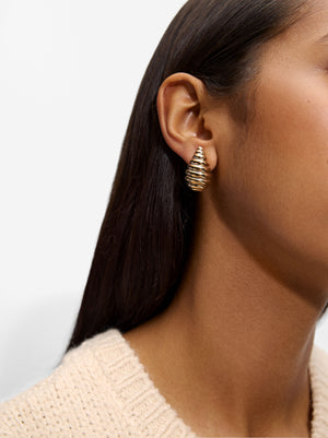 Ribbed Drop Earrings