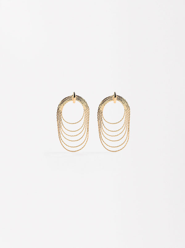 Long Hoop Effect Earrings