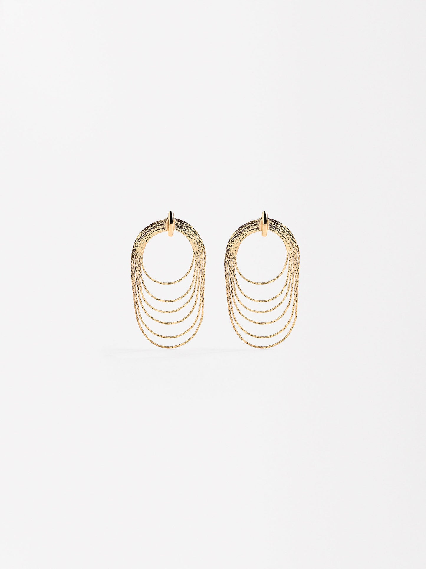 Long Hoop Effect Earrings