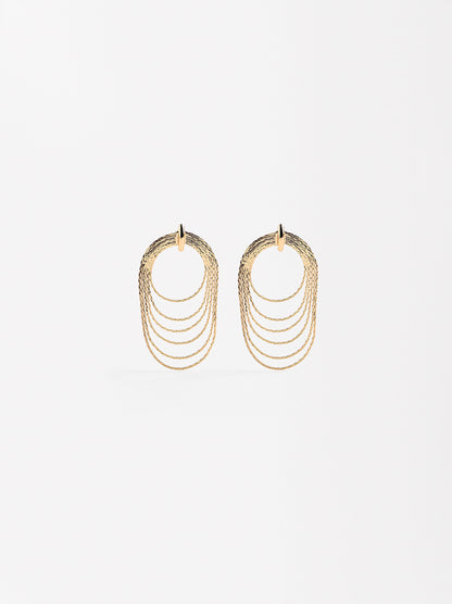 Long Hoop Effect Earrings