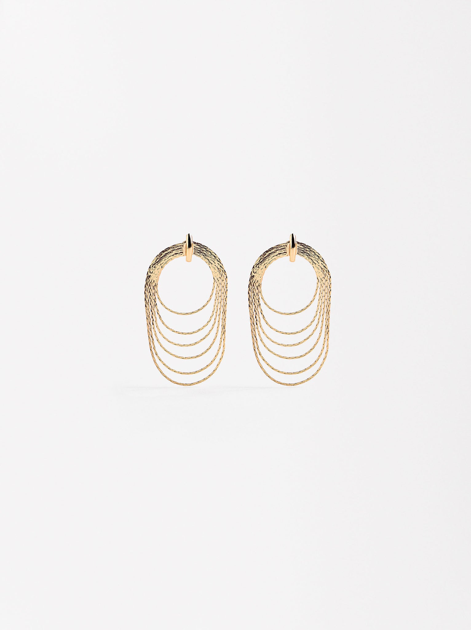 Long Hoop Effect Earrings