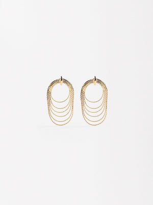 Long Hoop Effect Earrings