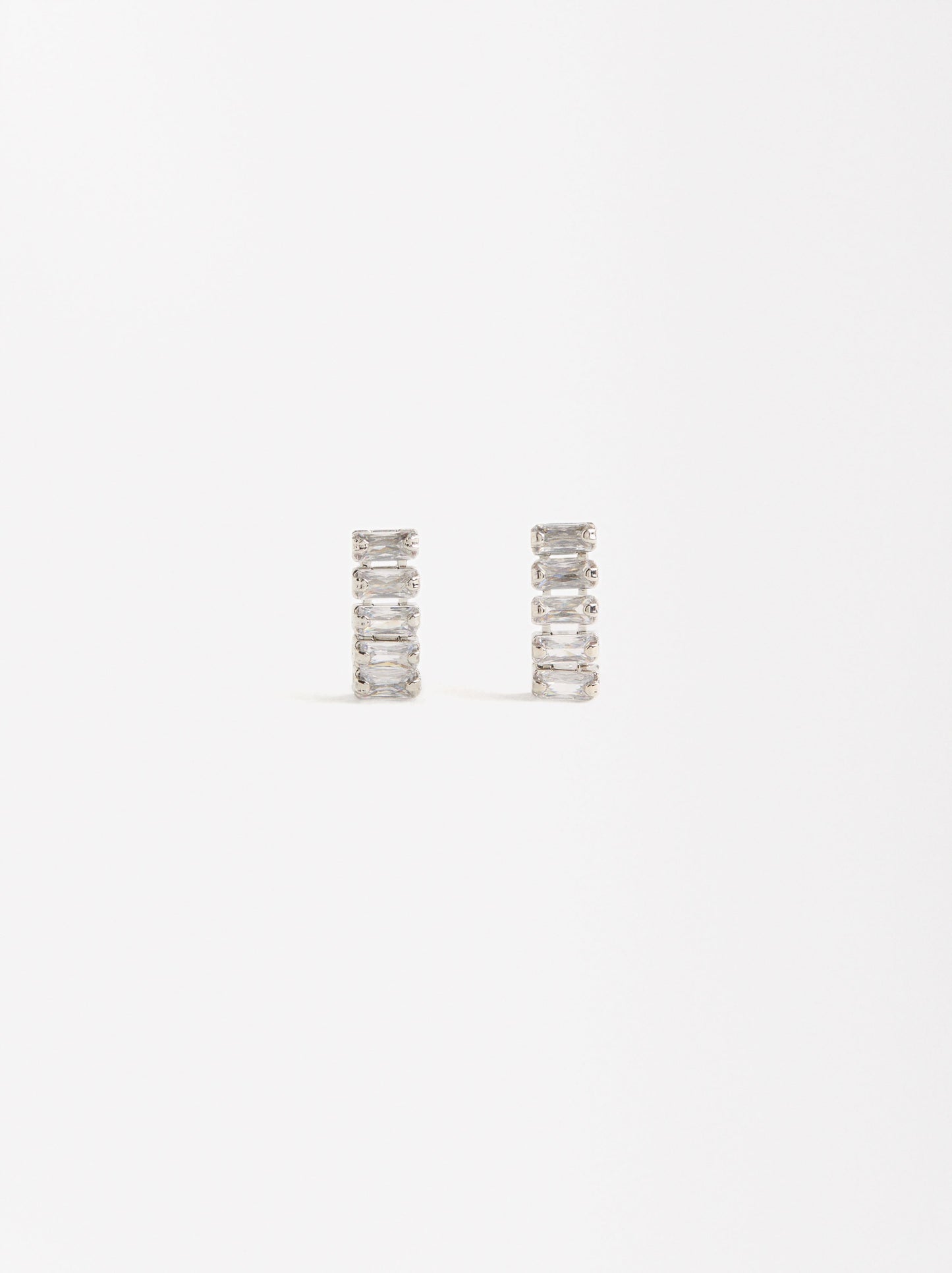 Short Earrings With Cubic Zirconia