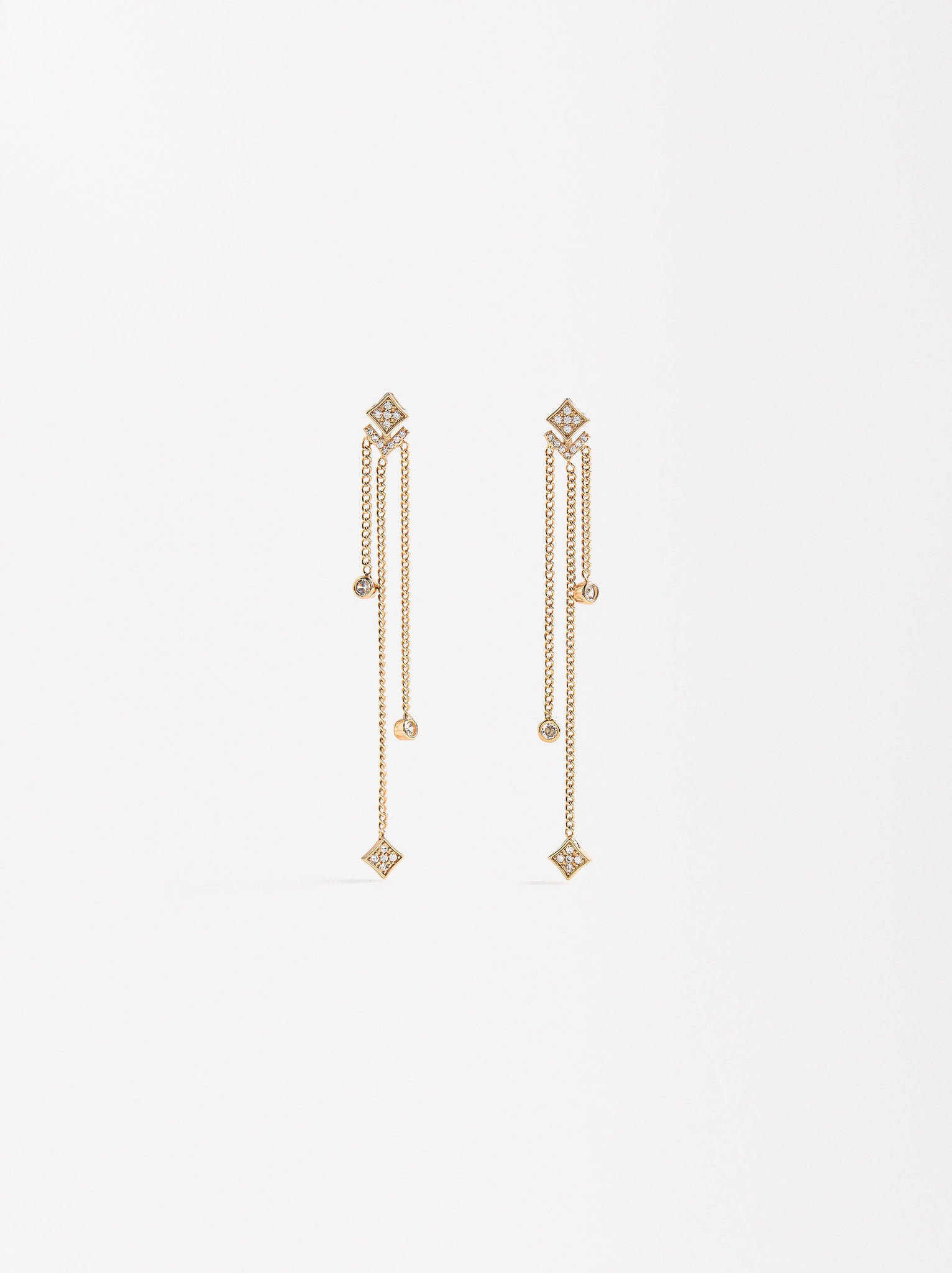 Long Diamond-Shaped Earrings