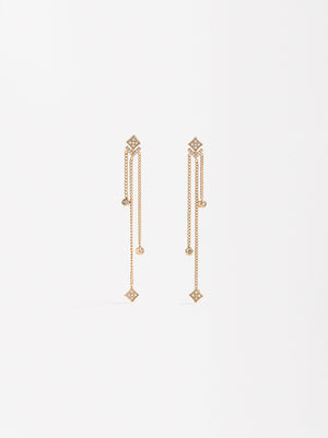 Long Diamond-Shaped Earrings