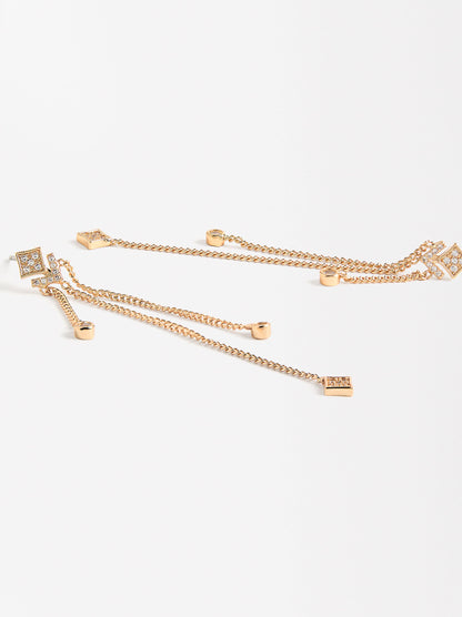 Long Diamond-Shaped Earrings