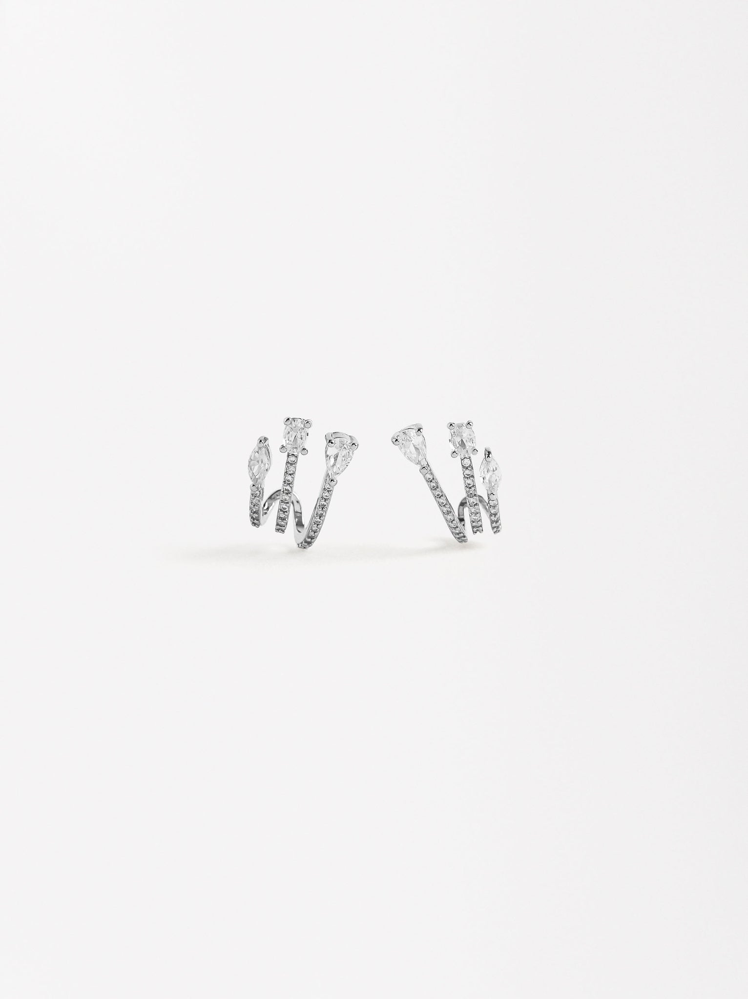 Triple Effect Earrings With Zirconias