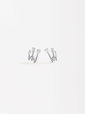 Triple Effect Earrings With Zirconias