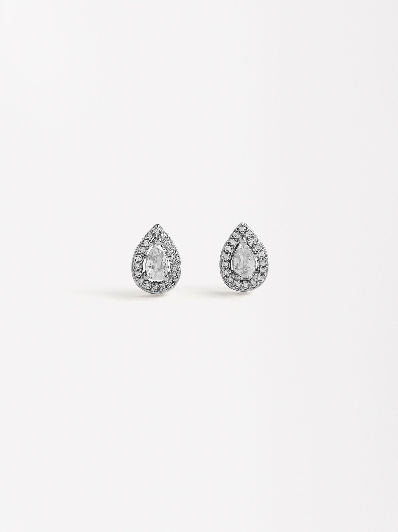 Teardrop Earrings With Zirconias