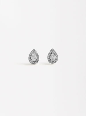 Teardrop Earrings With Zirconias